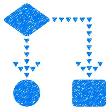 Algorithm Flowchart Grunge Icon イラスト素材
