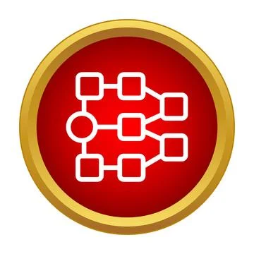 Algorithm flowchart icon presenting decision process logic Stock Illustration