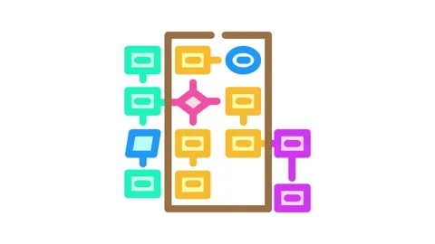 Algorithm flowchart machine learning color icon animation Video stock 327259890
