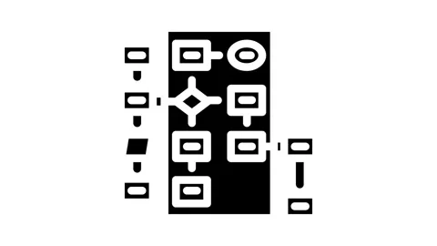 Algorithm flowchart machine learning glyph icon animation Stock Footage 326735760
