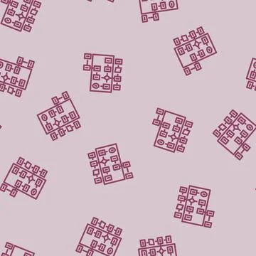 Algorithm flowchart machine learning line vector seamless pattern イラスト素材
