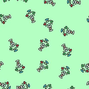 Algorithm flowchart machine learning vector seamless pattern イラスト素材