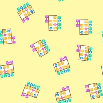 Algorithm flowchart machine learning vector seamless pattern Stock Illustration