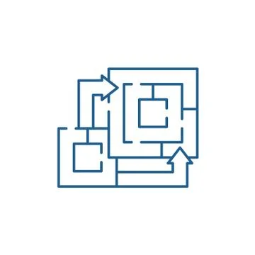 Algorithm of the game line icon concept. Algorithm of the game flat vector イラスト素材