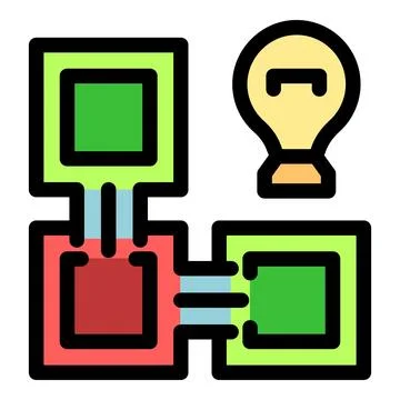 Algorithm generating innovative solutions with light bulb symbol Stockillustratie