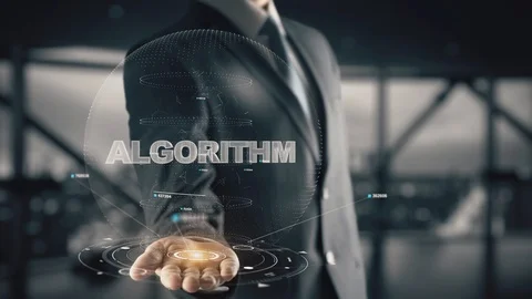Algorithm with hologram businessman concept Stock Footage 104110024