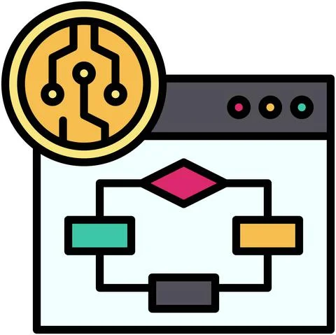 Algorithm icon, Crypto related vector illustration イラスト素材