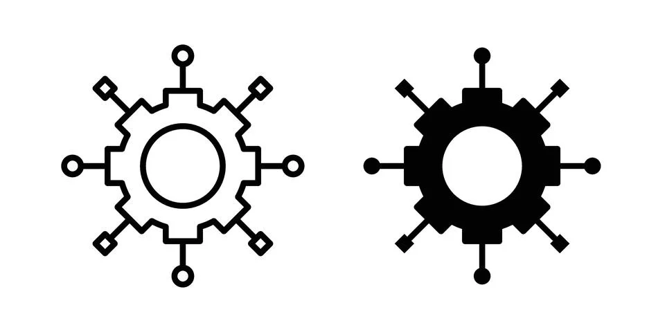 Algorithm icon drawing lines. Silhouette style vector bundle Illustrazione stock