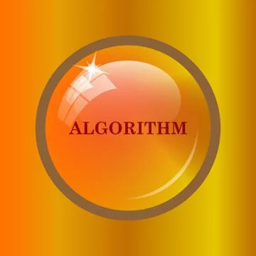 Algorithm icon. Internet button on colored background. . Stock Illustration