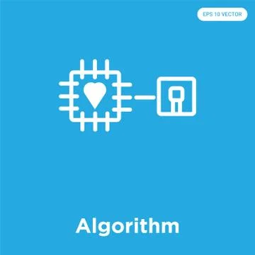 Algorithm icon isolated on blue background Free Stock Illustration