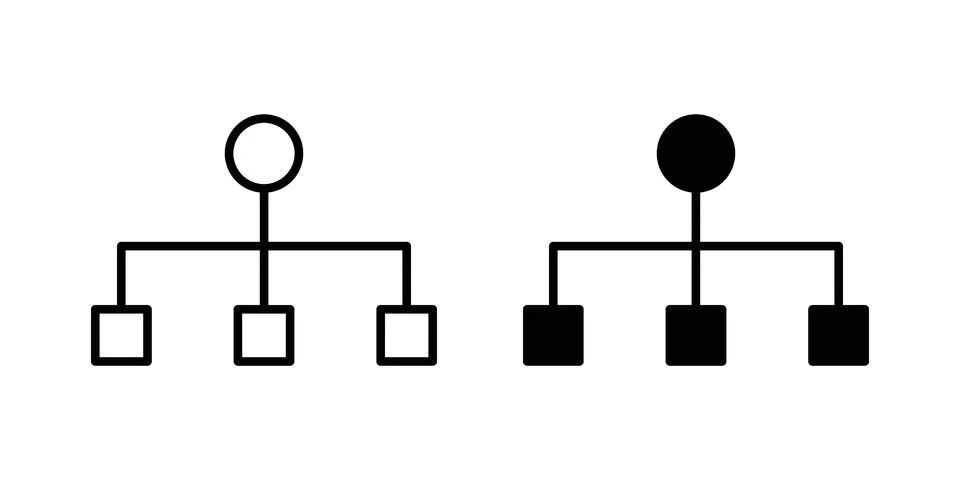 Algorithm icon pack with silhouette and stroke web icons 库存插图