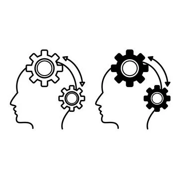 Algorithm Icons. Black And White Vector Illustrations. Clear Sequence Of Ac.. Stock Illustration