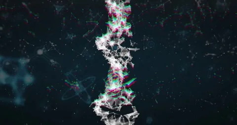 Algorithm initiating tech visualization, central mesh pulsing, clusters forming, Stock-Footage 331169178