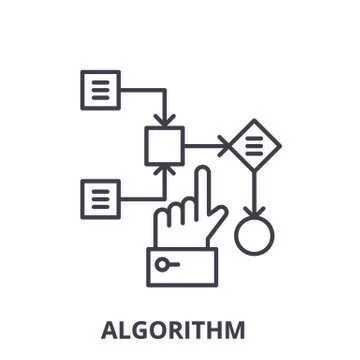 Algorithm line icon concept. Algorithm vector linear illustration, symbol, sign Illustrazione stock