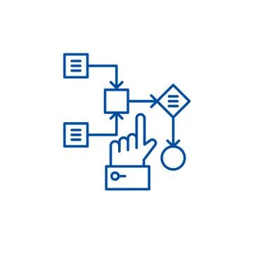 Algorithm line icon concept. Algorithm flat vector symbol, sign, outline Stock Illustration