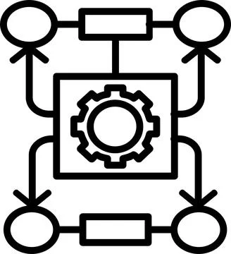 Algorithm Line Icon Design Illustrazione stock