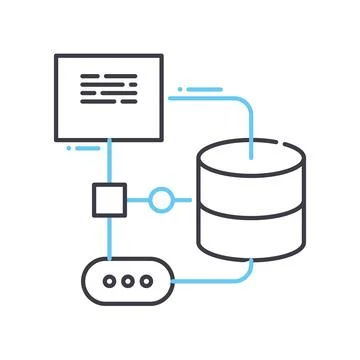 Algorithm line icon, outline symbol, vector illustration, concept sign Illustrazione stock