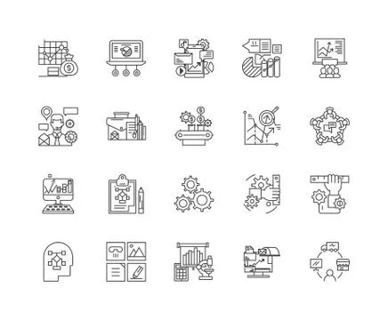 Algorithm line icons, signs, vector set, outline illustration concept Stock-Illustration