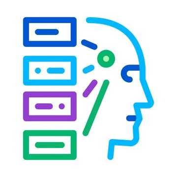 Algorithm machine learning color icon vector illustration Stock Illustration