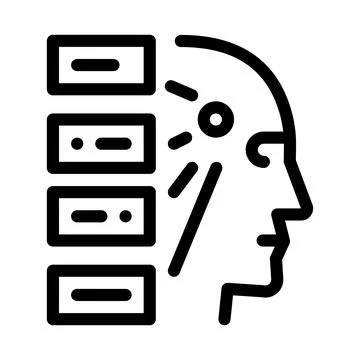 Algorithm machine learning line icon vector illustration Stock Illustration