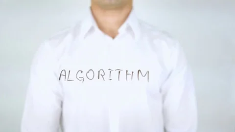 Algorithm, Man Writing on Glass Stock Footage 78024583