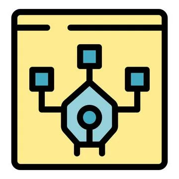 Algorithm managing data flow in web application development Stockillustratie