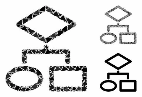 Algorithm Mosaic Icon of Raggy Items Stock Illustration