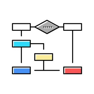 Algorithm neural network color icon vector illustration Stock Illustration