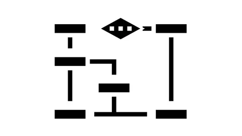 Algorithm neural network glyph icon animation Video stock 163891887