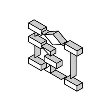 Algorithm neural network isometric icon vector illustration Illustrazione stock