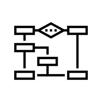 Algorithm neural network line icon vector illustration Stock Illustration