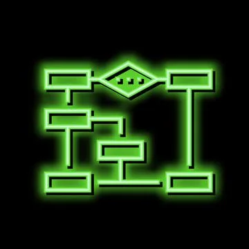 Algorithm neural network neon glow icon illustration 스톡 일러스트