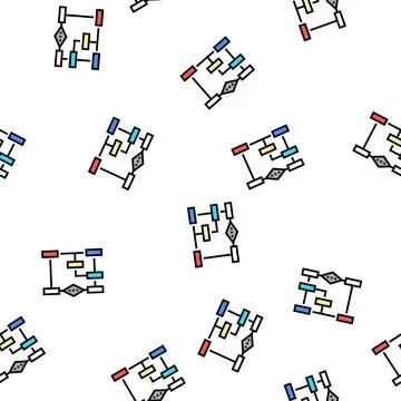 Algorithm neural network vector seamless pattern Stock Illustration