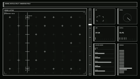 Algorithm Performance Control Panel HUD Seamless Loop Stockbeeldmateriaal 342115388
