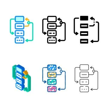 Algorithm planning color icon vector modern 스톡 일러스트