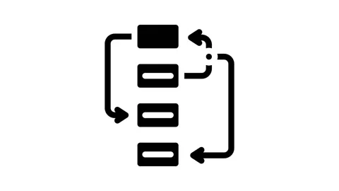 Algorithm planning glyph icon animation Stock Footage 227268106