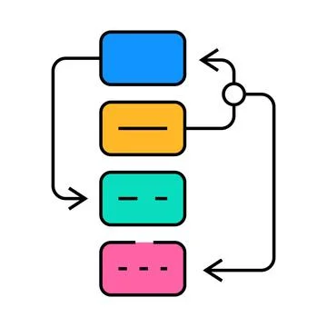 Algorithm planning icon color illustration Иллюстрация