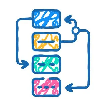 Algorithm planning icon doodle illustration Stock Illustration