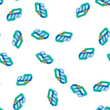 Algorithm planning isometric icon seamless pattern Stock Illustration