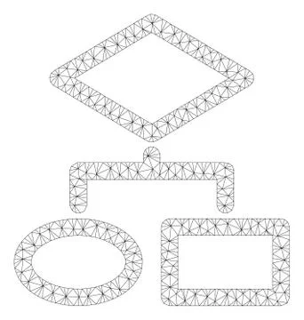 Algorithm Polygonal Frame Vector Mesh Illustration Stock Illustration