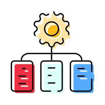 Algorithm process automation managing data workflow structure Ilustración de archivo