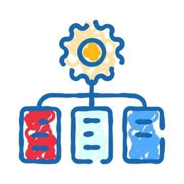 Algorithm process automation system controlling data flow Ilustración de archivo