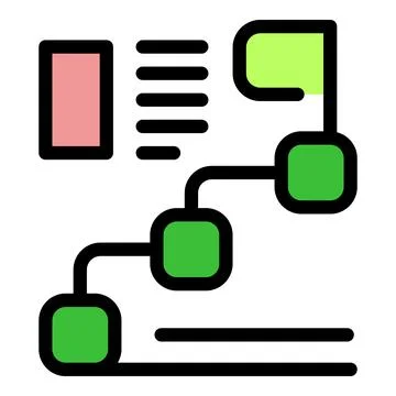 Algorithm is processing data and creating connections, represented by colorfu Stock Illustration