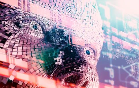 Algorithm programming and artificial intelligence concept Stockillustratie