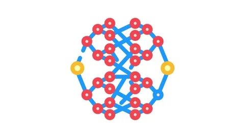 Algorithm quantum technology color icon animation Stock Footage 327263927