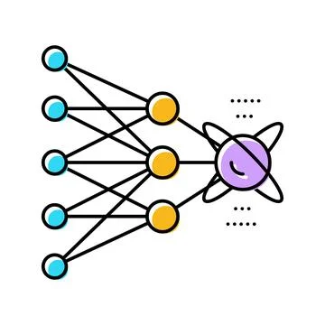 Algorithm quantum technology color icon vector illustration Stockillustratie