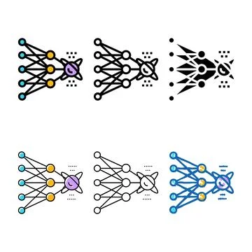 Algorithm quantum technology color icon styles vector 스톡 일러스트