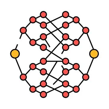 Algorithm quantum technology icon color illustration 库存插图