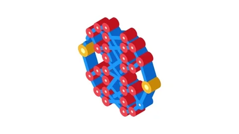 Algorithm quantum technology isometric icon animation Video stock 327285853