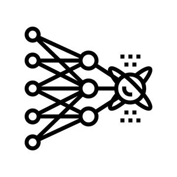 Algorithm quantum technology line icon vector illustration Stock Illustration